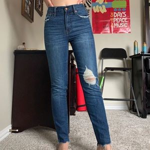 High-Rise Ripped Madewell Denim
